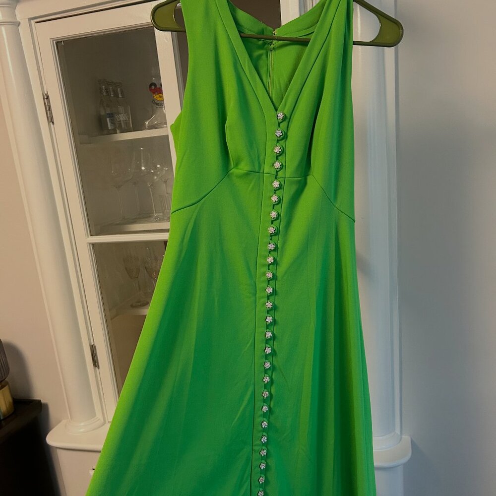 Vintage Lime Green 1970's Dinner Dress
